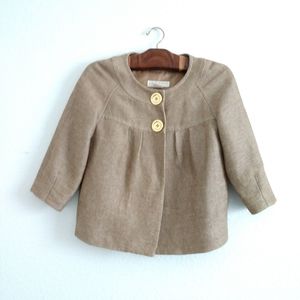 Michael Kors Swing Blazer Linen Blend Beige Size XS Chest 32"